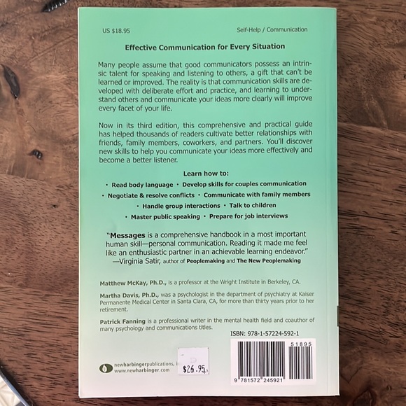 Messages: The Communication Skills Book by Matthew McKay - Picture 2 of 3